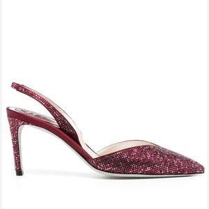 René Caovilla
crystal-embellished 80mm slingback pumps